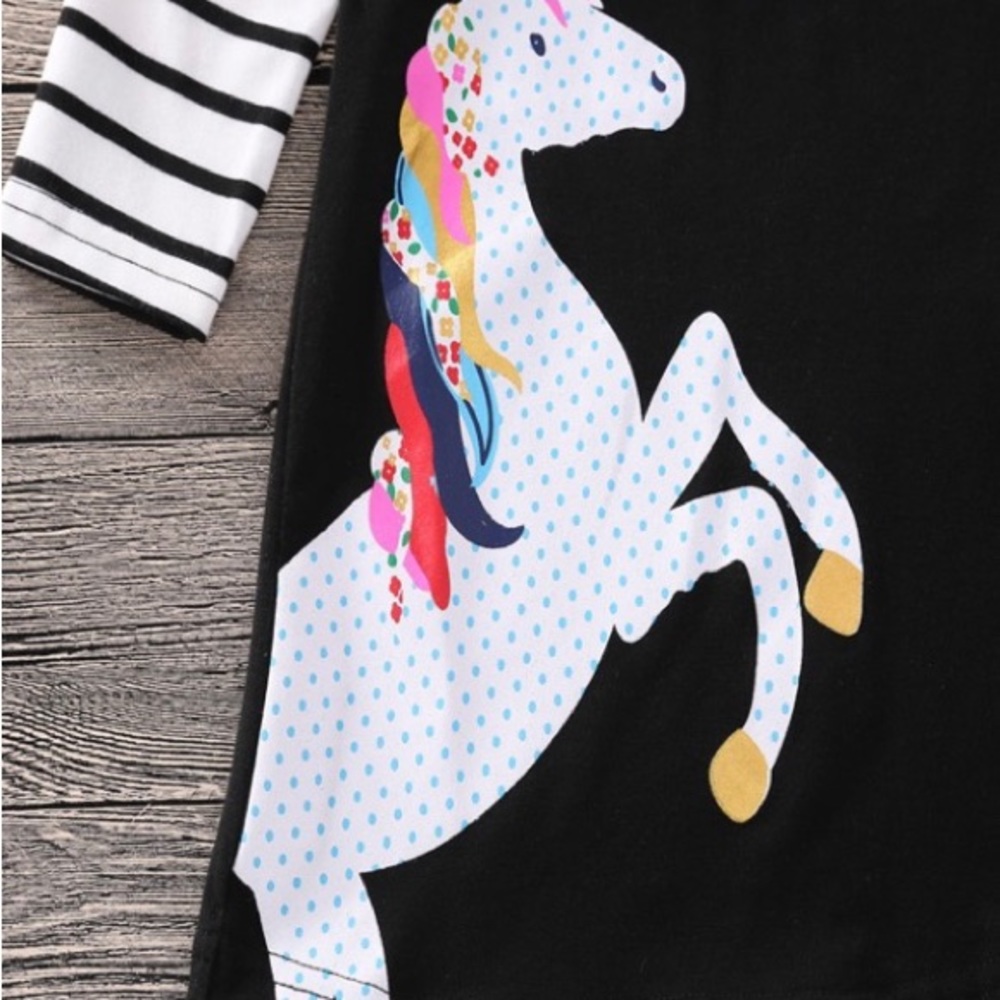 BUNDLE DEALS‼️ Girl Unicorn Long-sleeve Dress/3-Pack Adorable Headbands - Picture 3 of 7